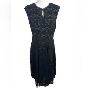 BRIGHT and BEAUTIFUL Vintage Inspired Elegant Black Lace Dress Size XL
